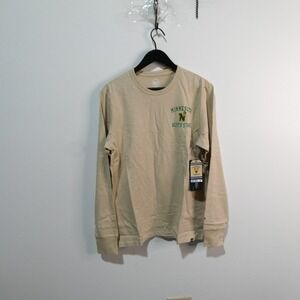 Minnesota North Stars Shirt Men Medium '47 Brand Tan Long Sleeve Slub Cotton New